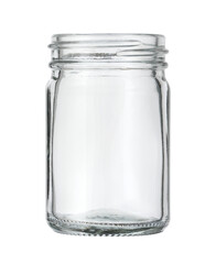 Glass bottle jam jar (with clipping path) isolated on white background