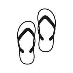 Flip-flops icon. Flip-flops vector illustration. Flip-flops silhouette. Vector isolated on white background.