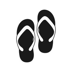 Flip-flops icon. Flip-flops vector illustration. Flip-flops silhouette. Vector isolated on white background.