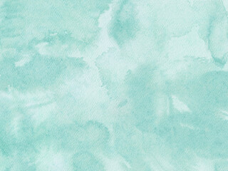Teal watercolor art background. Old paper texture for cards, flyers, poster. banner. Watercolor 
 brushstrokes and splashes.
