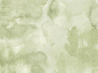 Green khaki watercolor art background. Old paper texture for cards, flyers, poster. banner. Watercolor 
 brushstrokes and splashes.