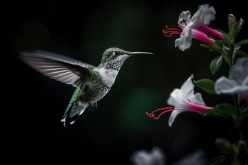 Fototapeta na wymiar Shimmering Snowcap Hummingbird Generative AI