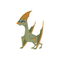 Tapejara Brazilian pterosaur, cartoon flying pteranodon dinosaur, dino bird. Vector animal of prehistoric period, big ancient pteranodon © Buch&Bee