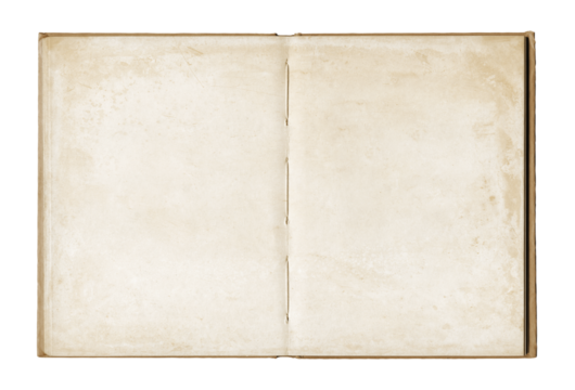 Vintage blank open notebook