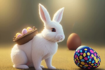 cute and adorable easter white bunny