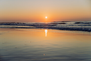 Fototapeta na wymiar Landscape with sea sunset on the beach.