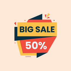 50% off big sale offer banner 