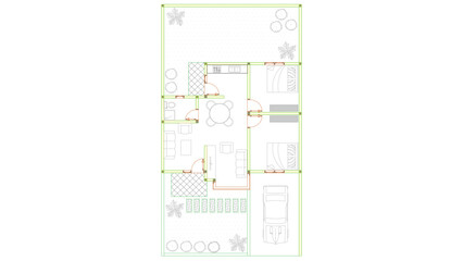 simple dream house blueprint illustration type, vector simple minimalist housing layout blueprint