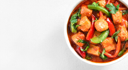 Thai style red chicken curry