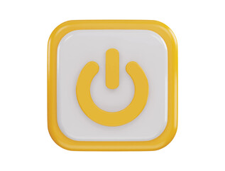 power button icon 3d rendering vector illustration