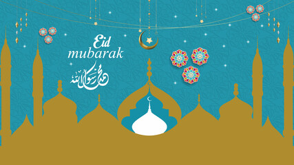 greeting  Islamic festival religious eid mubarak