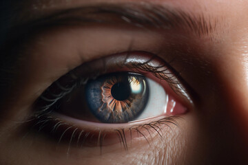 close up of a female eye