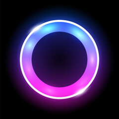 Round Shape LED Lamp Neon Color Frame