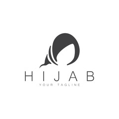simple muslimah hijab logo template vector illustration design-vector