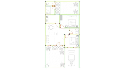 simple dream house blueprint illustration type, vector simple minimalist housing layout blueprint