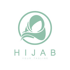 simple muslimah hijab logo template vector illustration design-vector