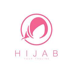 simple muslimah hijab logo template vector illustration design-vector