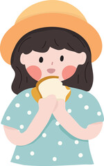 illustration girl eating candy
