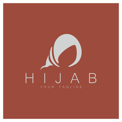 simple muslimah hijab logo template vector illustration design-vector