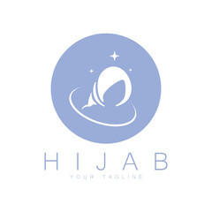 simple muslimah hijab logo template vector illustration design-vector