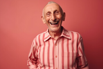Obraz premium Generative ai adorable cute old man dancing isolated.