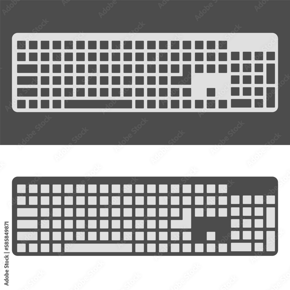Poster keyboard vector icon. different size keyboard for pc. modern keyboard vector icon. device for pc. ty