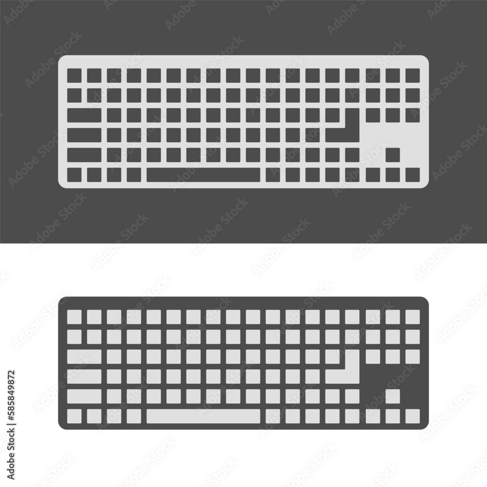 Poster keyboard vector icon. different size keyboard for pc. modern keyboard vector icon. device for pc. ty