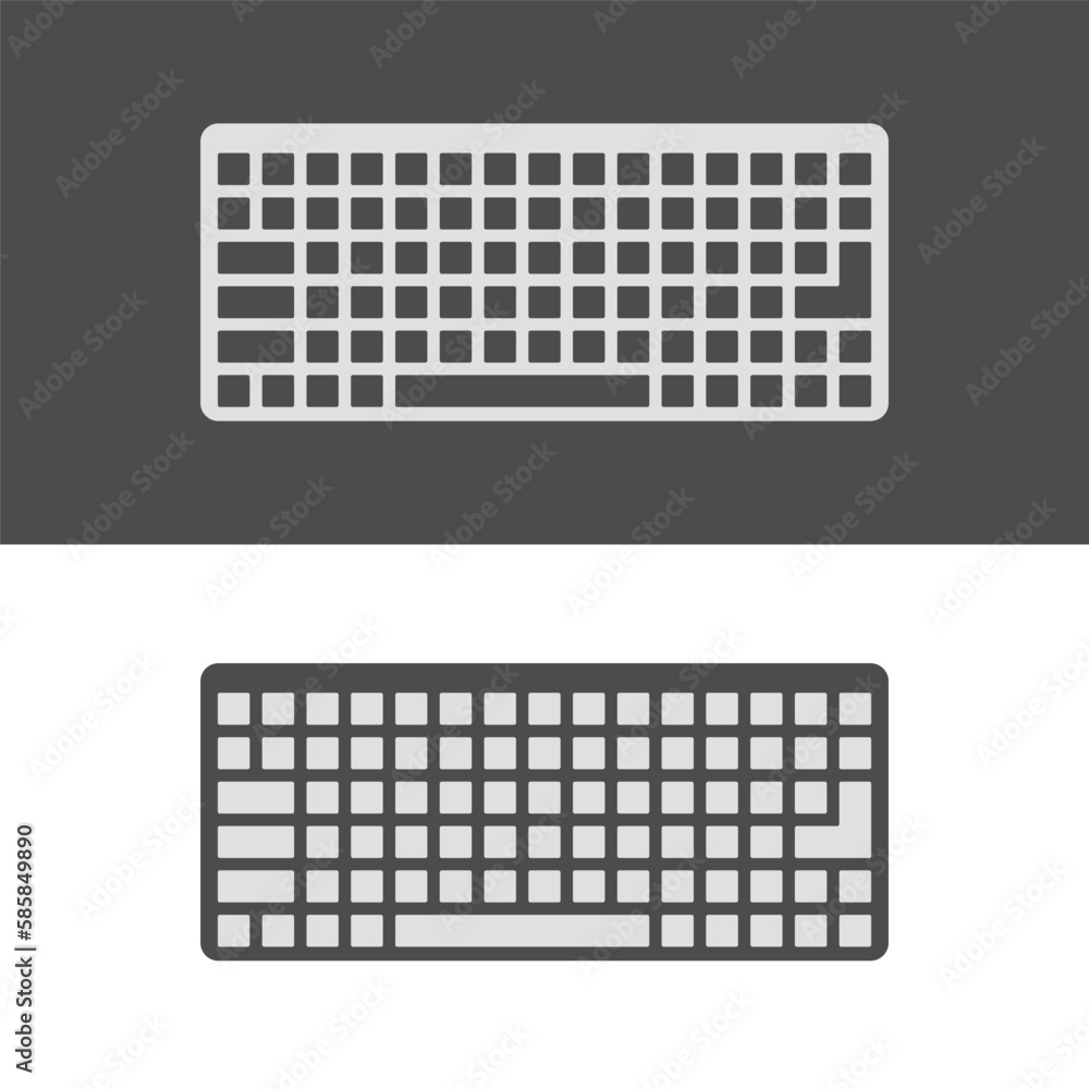 Poster keyboard vector icon. different size keyboard for pc. modern keyboard vector icon. device for pc. ty