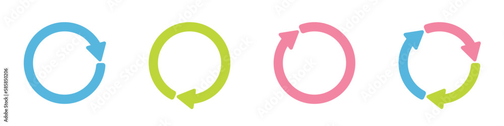 Poster circle arrow infographics vector. infographic process repeat icon. circled arrows vector icon. set o