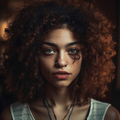 Generative ai portrait headshot of young beautiful mixed race woman