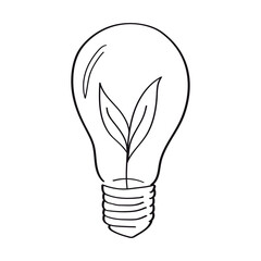 Light bulb icon. Vector line illustration.