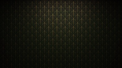 Classic pattern. Wallpaper on the wall. Golden pattern in the interior.3d render illustration mock up. © Olena