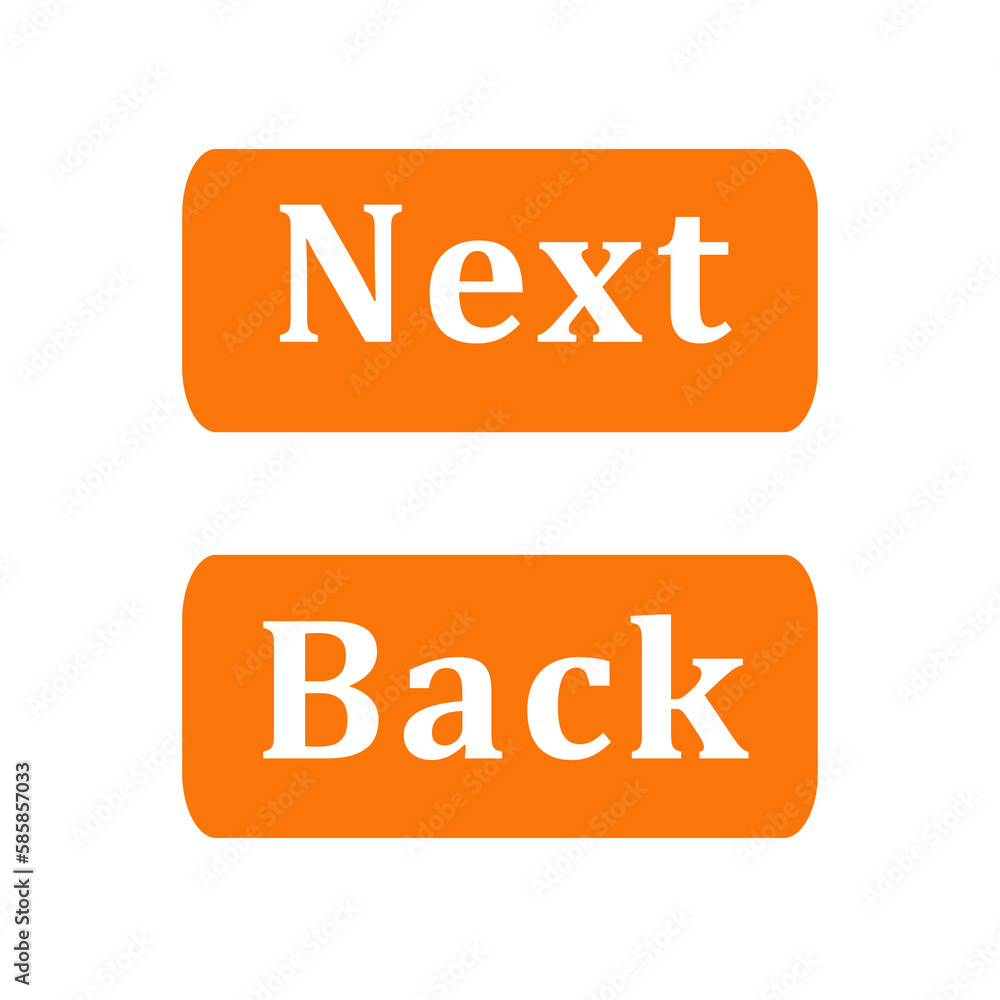 Fototapete next button. back button isolated on white background. navigation buttons for website, web design, u
