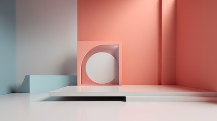 Abstract background that explores the interplay of minimalist forms and negative space - Generative AI