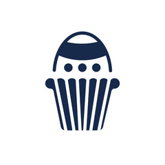 muffin icon. Filled muffin icon from happy easter collection. Glyph vector isolated on white background. Editable muffin symbol can be used web and mobile