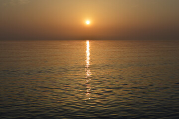Beautiful seascape with sunrise of the Mediterranean sea