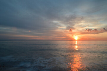 Beautiful seascape with sunrise of the Mediterranean sea