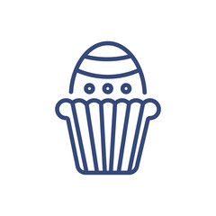 muffin icon. Thin line muffin icon from happy easter collection. Outline vector isolated on white background. Editable muffin symbol can be used web and mobile