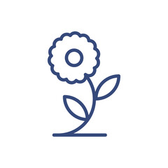 flower icon. Thin line flower icon from happy easter collection. Outline vector isolated on white background. Editable flower symbol can be used web and mobile