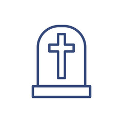 Obraz premium cemetery icon. Thin line cemetery icon from happy easter collection. Outline vector isolated on white background. Editable cemetery symbol can be used web and mobile