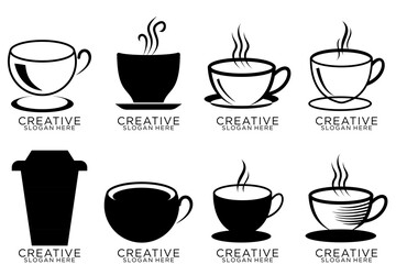 Obraz premium Coffee shop logo vintage vector set. Hipster and retro style. Perfect for your business design.