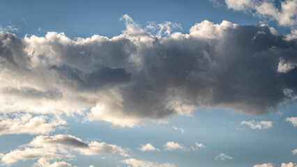 White clouds in blue sky.