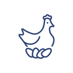 chicken icon. Thin line chicken icon from happy easter collection. Outline vector isolated on white background. Editable chicken symbol can be used web and mobile