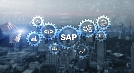 SAP System Software Automation concept on virtual screen