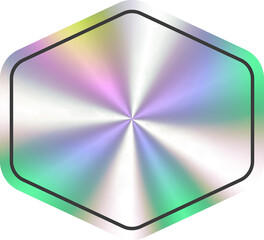 Holographic stickers hexagon shape. Hologram labels and badge empty.