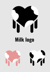 Logo variations milk. Milk logotype. A poster for milk logo with the words milk logo on it
