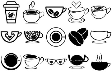 Coffee shop logo vintage vector set. Hipster and retro style. Perfect for your business design.