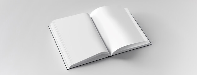 AI Generated Mockup of Blank White Book with Empty Pages, Perfect for Design and Presentation.