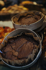 baked cake dough in the round cake mold 