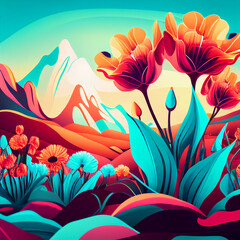 background with flowers generative ai